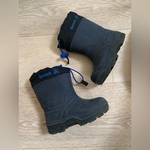 Kamik Toddler Boys Lined Navy Blue Snow Boots Sz 8